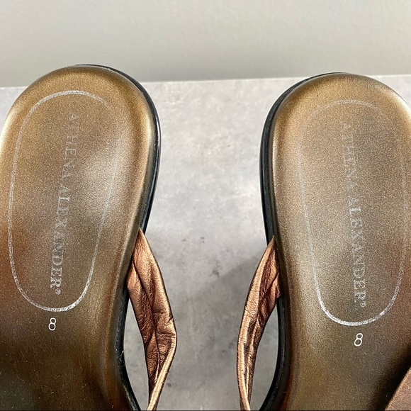 Athena Alexander Bronze Copper Strappy Wedge Sandals Size 8 - Picture 4 of 10